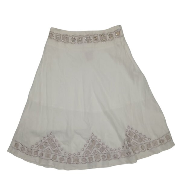 GASOLINO women's midi cream flared skirt size XL. - Picture 1 of 13